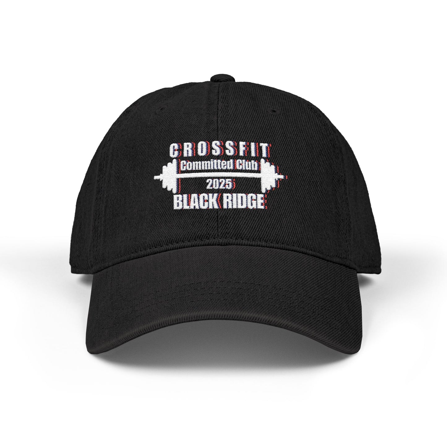 CrossFit Black Ridge Embroidered Denim Hat – Weightlifting Barbell Logo Cap