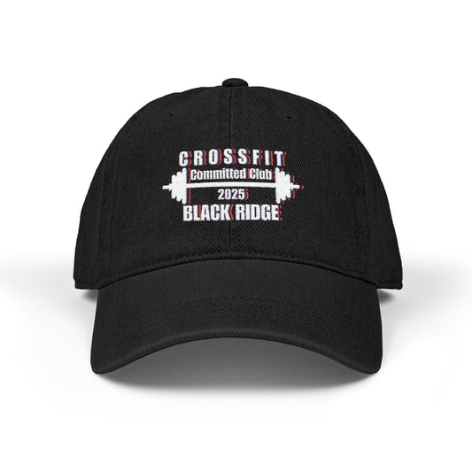 CrossFit Black Ridge Embroidered Denim Hat – Weightlifting Barbell Logo Cap