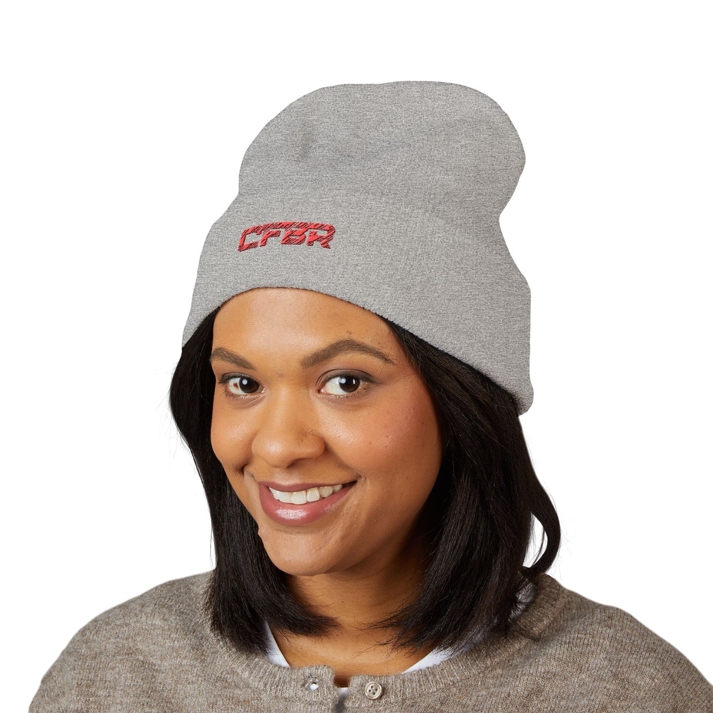 Embroidered 'CFBR' Classic Cuffed Beanie — Minimal Streetwear Knit Hat